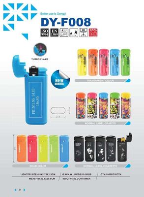 Torch Dongyi elektrische winddichte aansteker met ISO9994 Dy-F008 High Sale 6.8*2.78*1.3CM