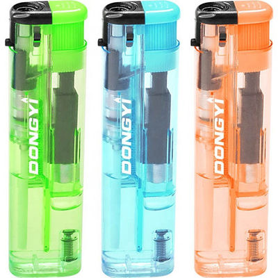 Transparante kleur OEM winddichte aansteker voor promotie Model NO. DY-F012 7.88*2.1*1.1 CM