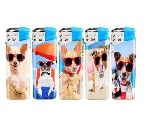 Eenmalig aanpassingslabel Smoking lighter met Cool Dog Dongyi Aanpassingslabel
