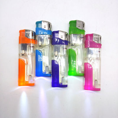 Transparante kleur sigarettenanker met LED Custom Logo Elektrische aansteker aanpassing
