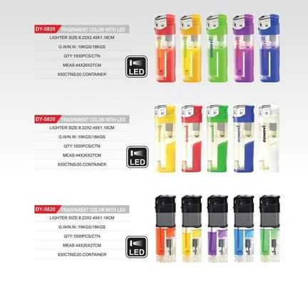 Dongyi Hervulbare Transparante Kleur Plastic Electric LED Lighter 8.22*2.49*1.14CM