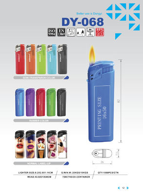 Gepersonaliseerde Plastic Dongyi Elektronische Rubber Kleur Cigarette Gas Lighter DY-068