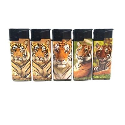ISO9994 Standard Turbo Flame Windproof Gas Lighter met Tiger Sticker Gepersonaliseerd Logo