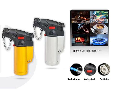 Flint Functie Verstelbare Winddichte Butane Gas Micro Jet Torch Sigaren aansteker voor veilig